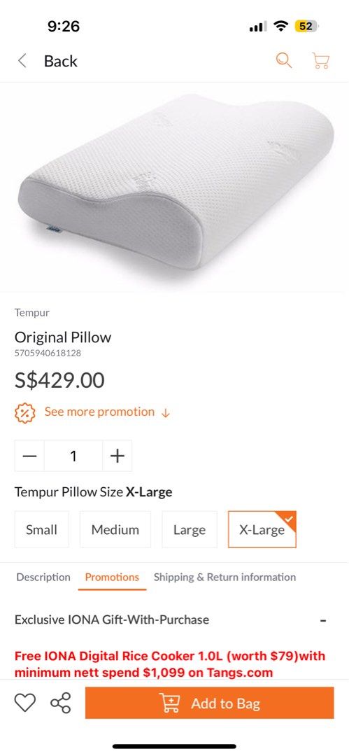 Tempur Pillow Furniture Home Living Bedding Towels on Carousell