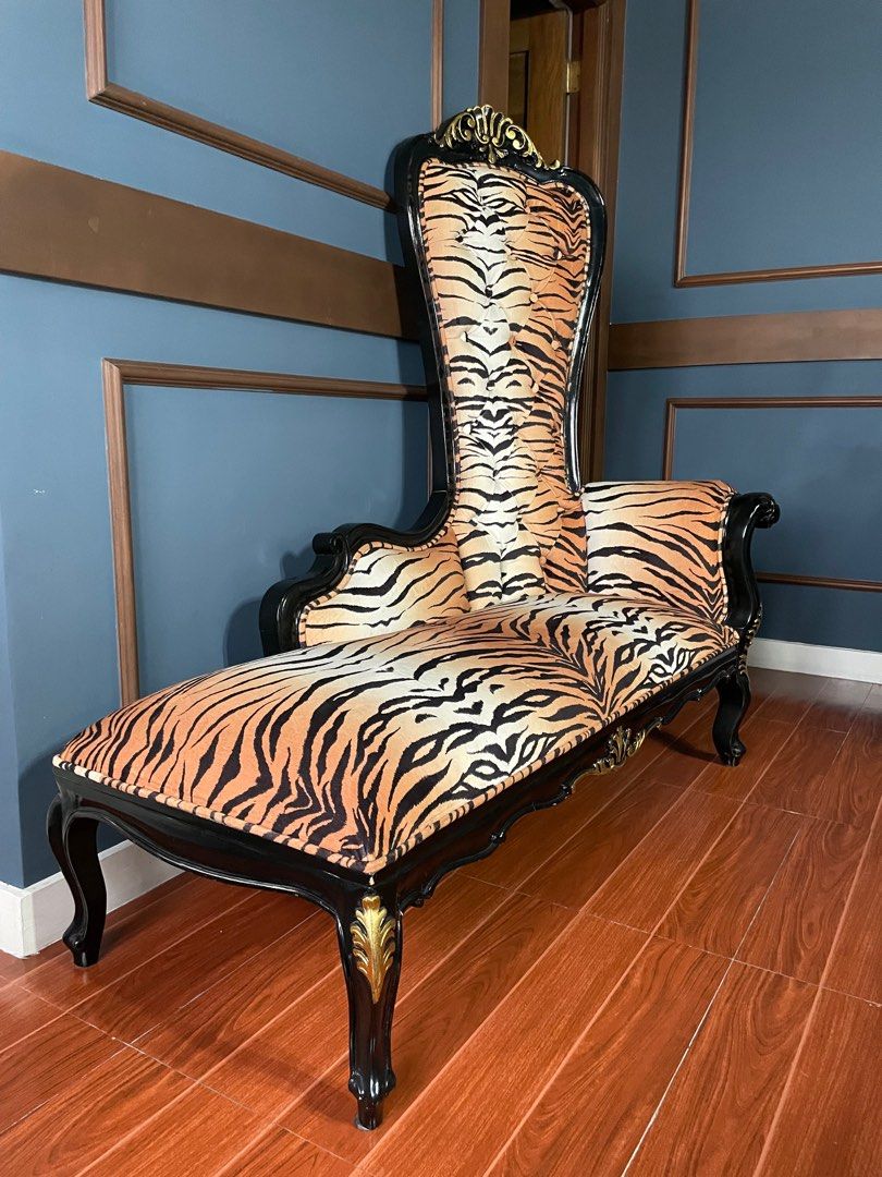 Tiger Chaise Lounge (Category: Sofas) located in Manila. Submitted by primrepublic (Listing ID 1252872704, Image 1). Description: Very Elegant Tiger Fabric Chaise .