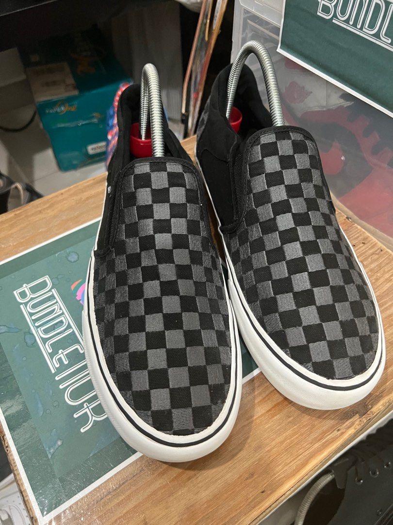 Vans Asher Deluxe Checker Textile Slip On 11UK Everything Else