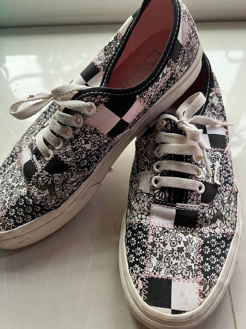 VANS Authentic Patchwork Floral Sneakers Women s Fashion