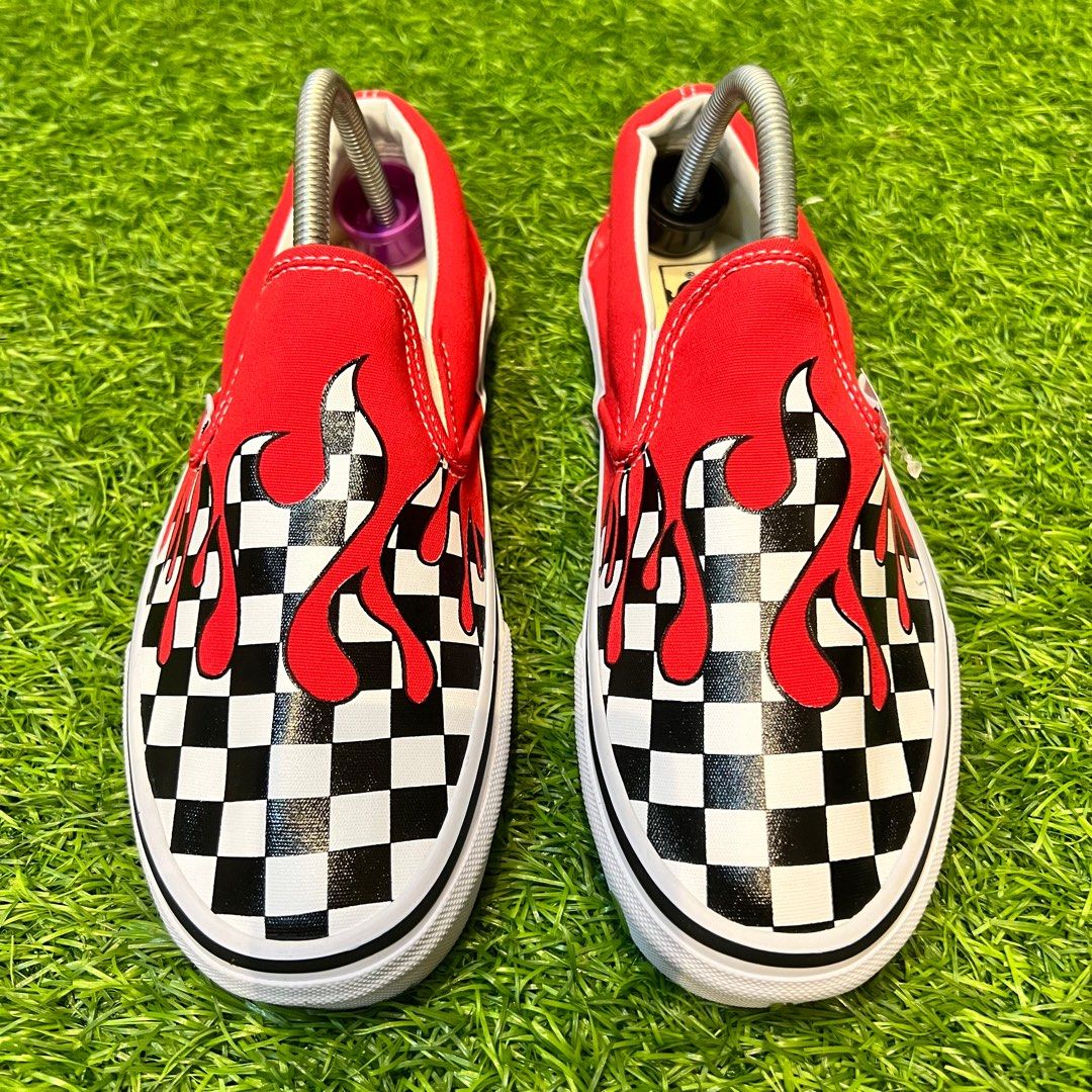 Vans Slipon Checker Flame Men s Fashion Footwear Sneakers on