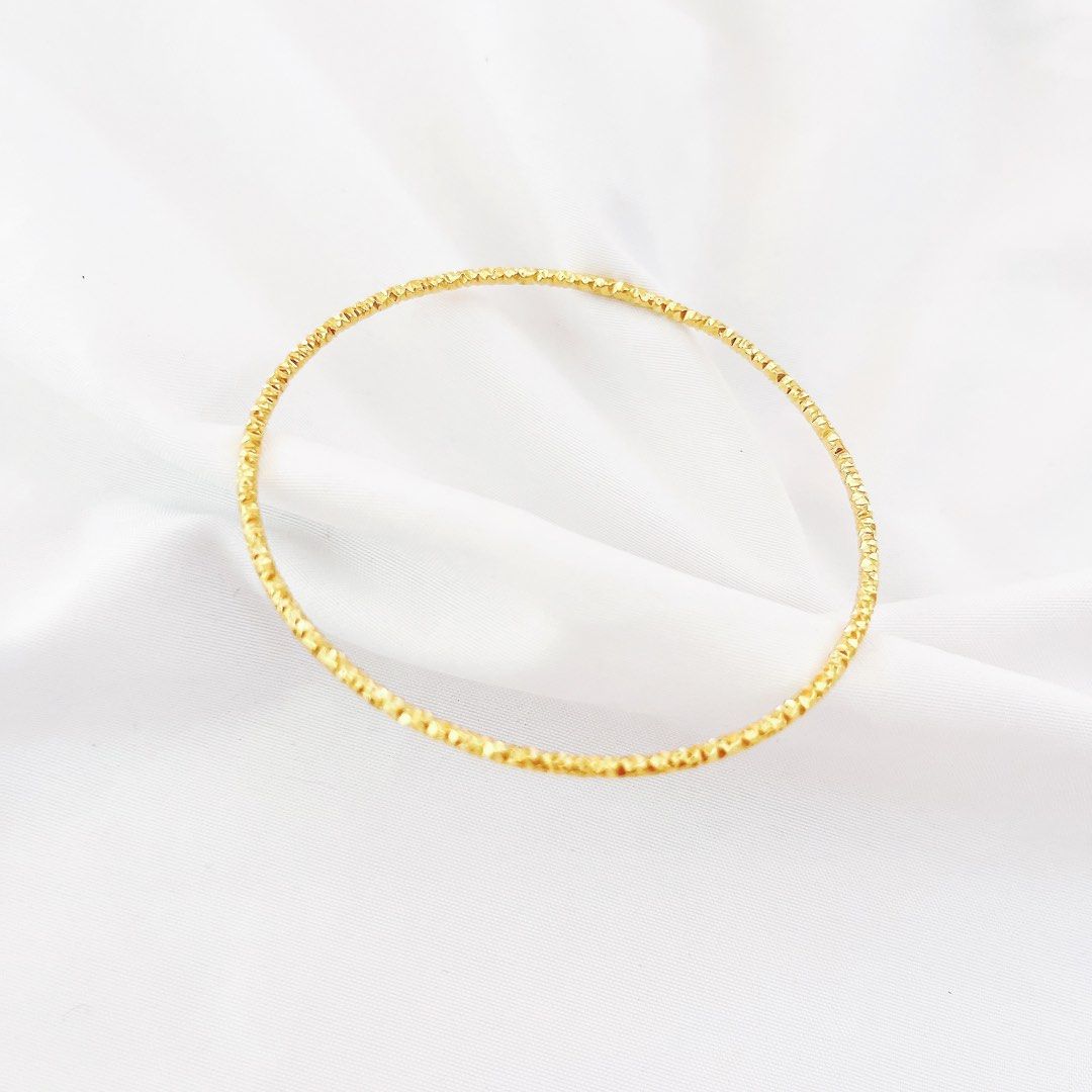 Vietnamese Sand Gold Basic 22K Gold Bangle, Women's Fashion, Jewelry