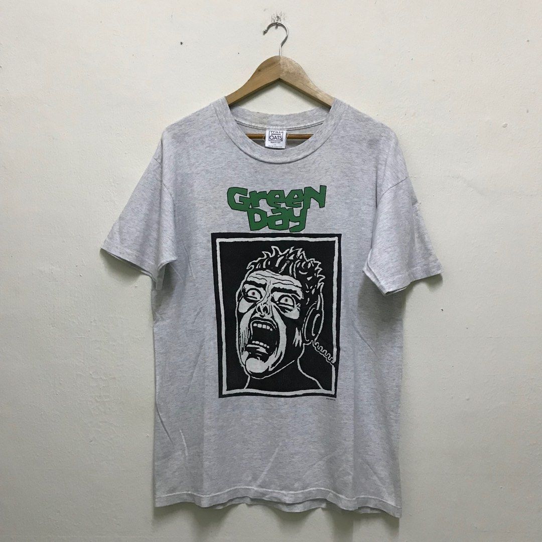 Vintage 90's Green Day Basket Case Promo T Shirt, Men's Fashion, Tops