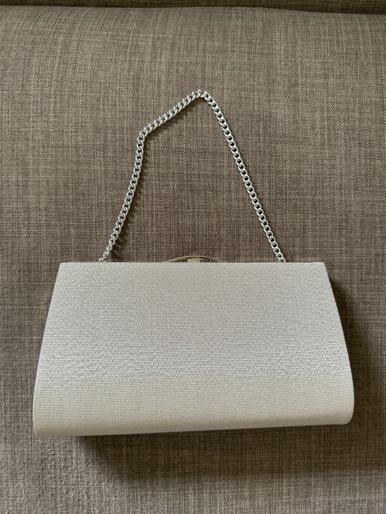 White clutch evening bag on sale