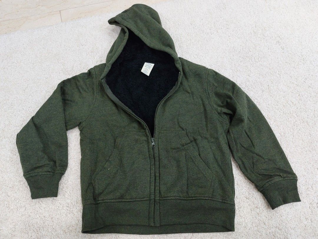 Warm hoodie jacket with zip Babies Kids Babies Kids Fashion