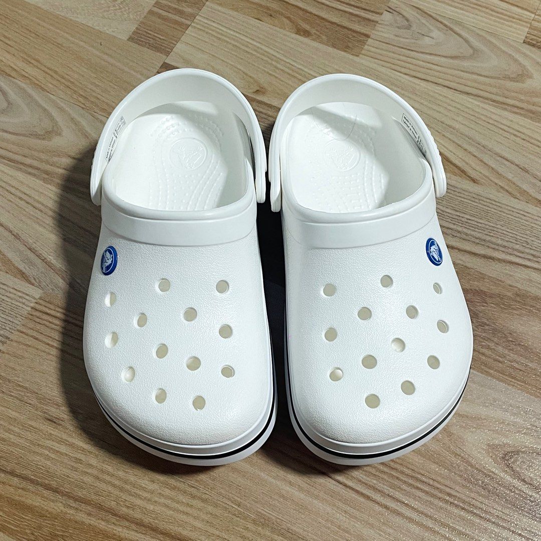 White Crocs Crocband Clog Sandal Slides Shoe Women s Fashion