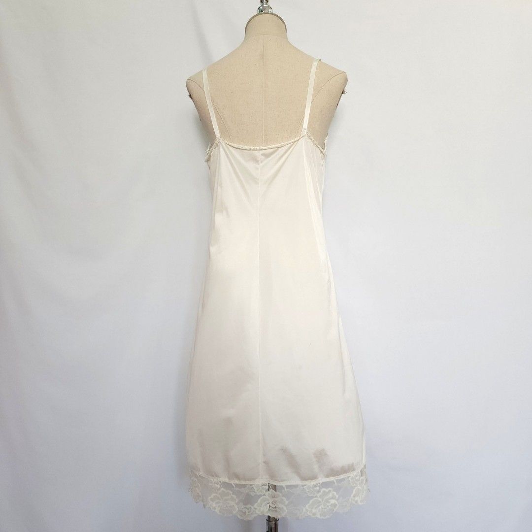 White Nylon Lace Sleepwear Slip Dress, Women's Fashion, New