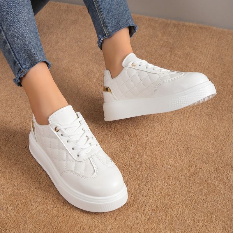 Lace Up Tennis Female Vulcanized Shoes Solid Color Ladies Loafers