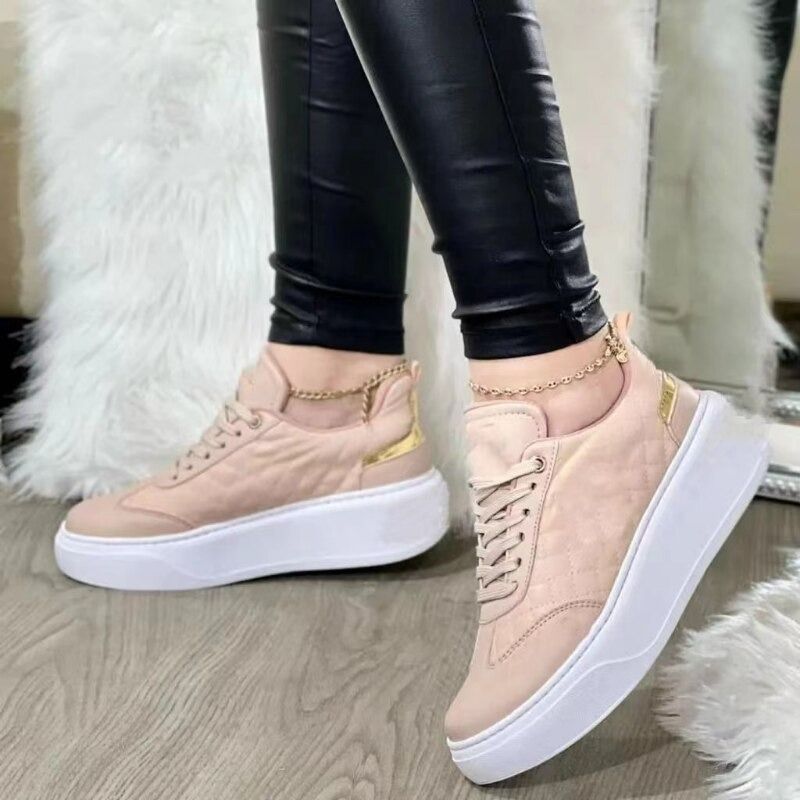 Lace Up Tennis Female Vulcanized Shoes Solid Color Ladies Loafers