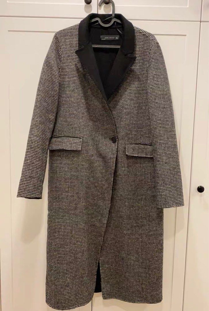 Checkered coat outlet zara