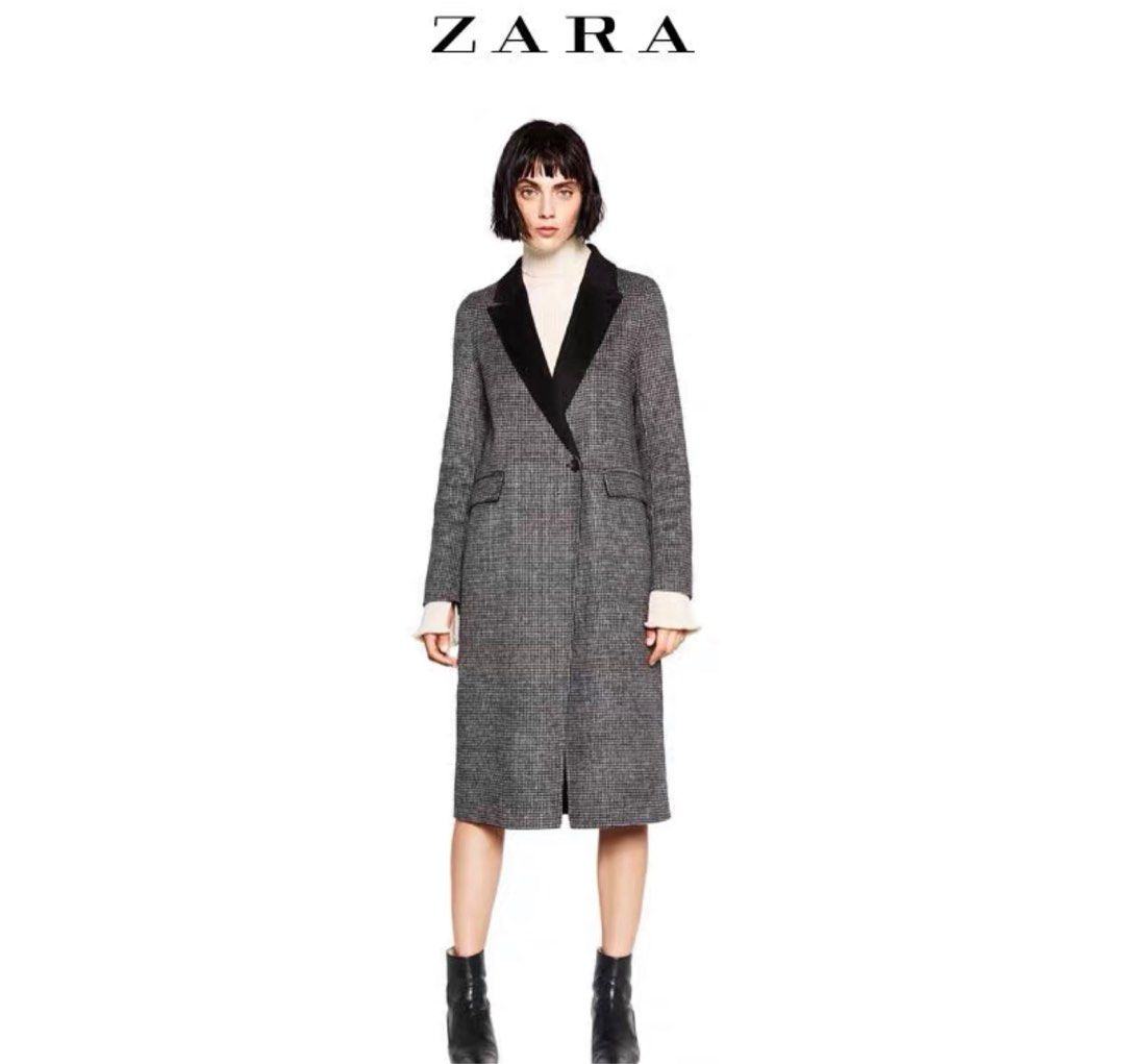 Checkered cheap coat zara