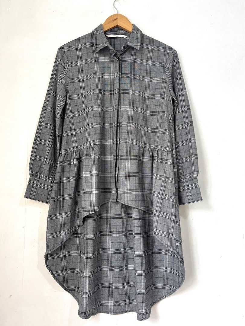 Zara plaid oversized dress Clearance