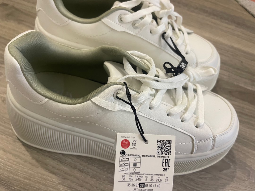 Zara white sneakers Women s Fashion Footwear Sneakers on Carousell
