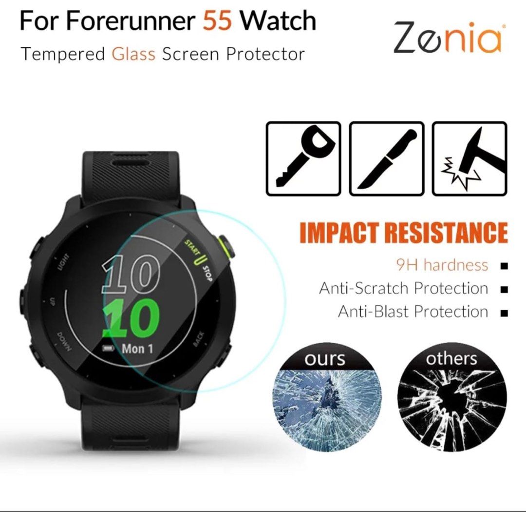 Zenia 2pcs Full Screen Protector Film For Garmin Forerunner 55
