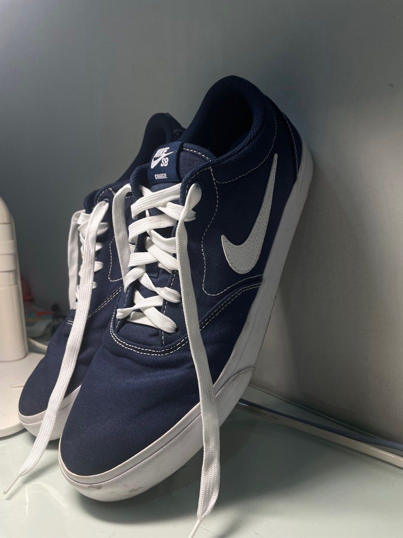 100 AUTHENTIC Nike SB Charge Canvas NavyBlue Shoes Sneakers