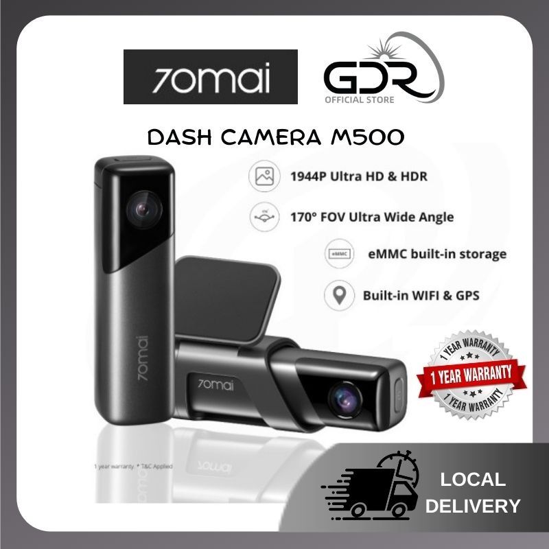 70mai Dashcam M500 1944P 3K UHD Resolution Wide Viewing Angle Built-In GPS  ADAS System Time
