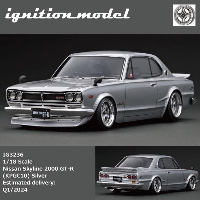 [新品未開封]IG スカイラインGT-R KPGC10 シルバー1/43 新品未開封]IG スカイラインGT-R KPGC10 シルバー1/43