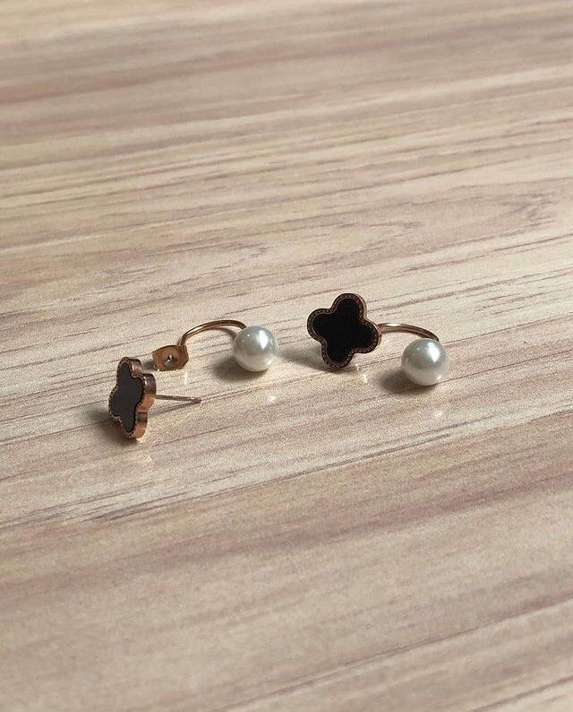 Gold and black stud clearance earrings