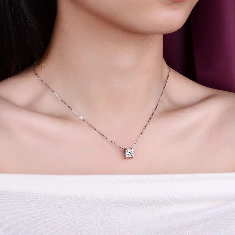 Chaîne Collier En Argent 925 Fin - 1 Mm, Sans Pendentif - Longueur 45 Cm - Pour Femme, Fermoir Sécurisé - 2