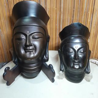 2pcs Antique Buddha Masks