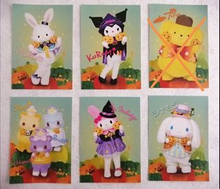 (5款可選) Sanrio Characters Halloween Mini Card/ Kuromi /Melody/玉桂狗/Wish me mell/Peco/Sue/Mewe