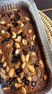 8inch Banana bread with dark choco chips and cashew nuts