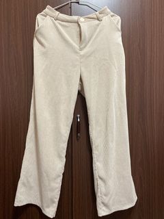 杏色燈芯絨長褲