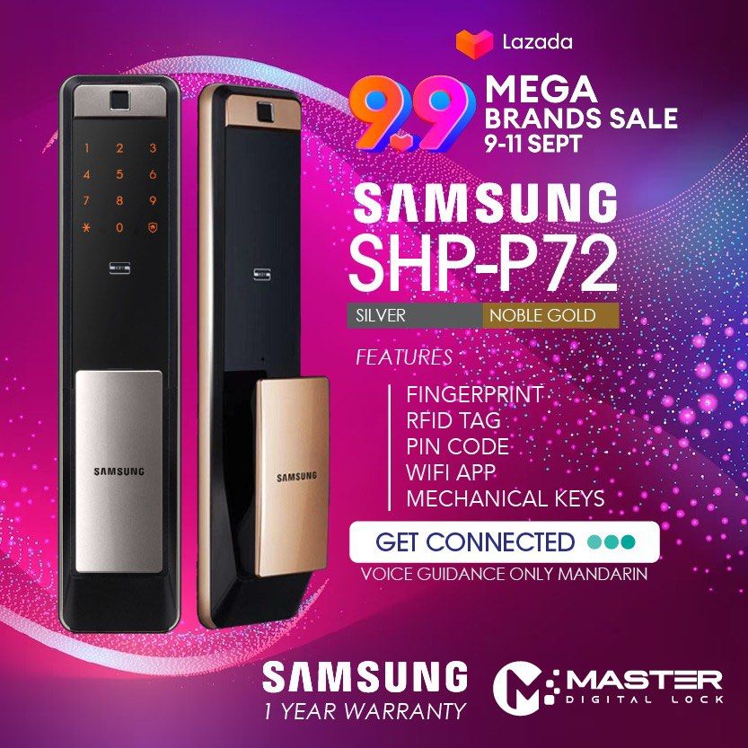 🔥🔥 SAMSUNG DIGITAL DOOR LOCK 🔥🔥 Samsung SHPP72 NOBLE GOLD or SILVER
