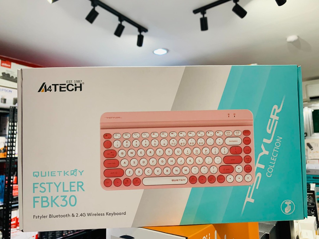 A4Tech Fstyler FBK30 Bluetooth & 2.4G Wireless Keyboard Raspberry ...