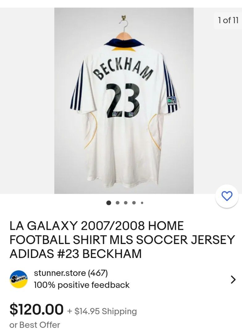 2007-08 LA Galaxy L/S away jersey (#23 BECKHAM) - XXL