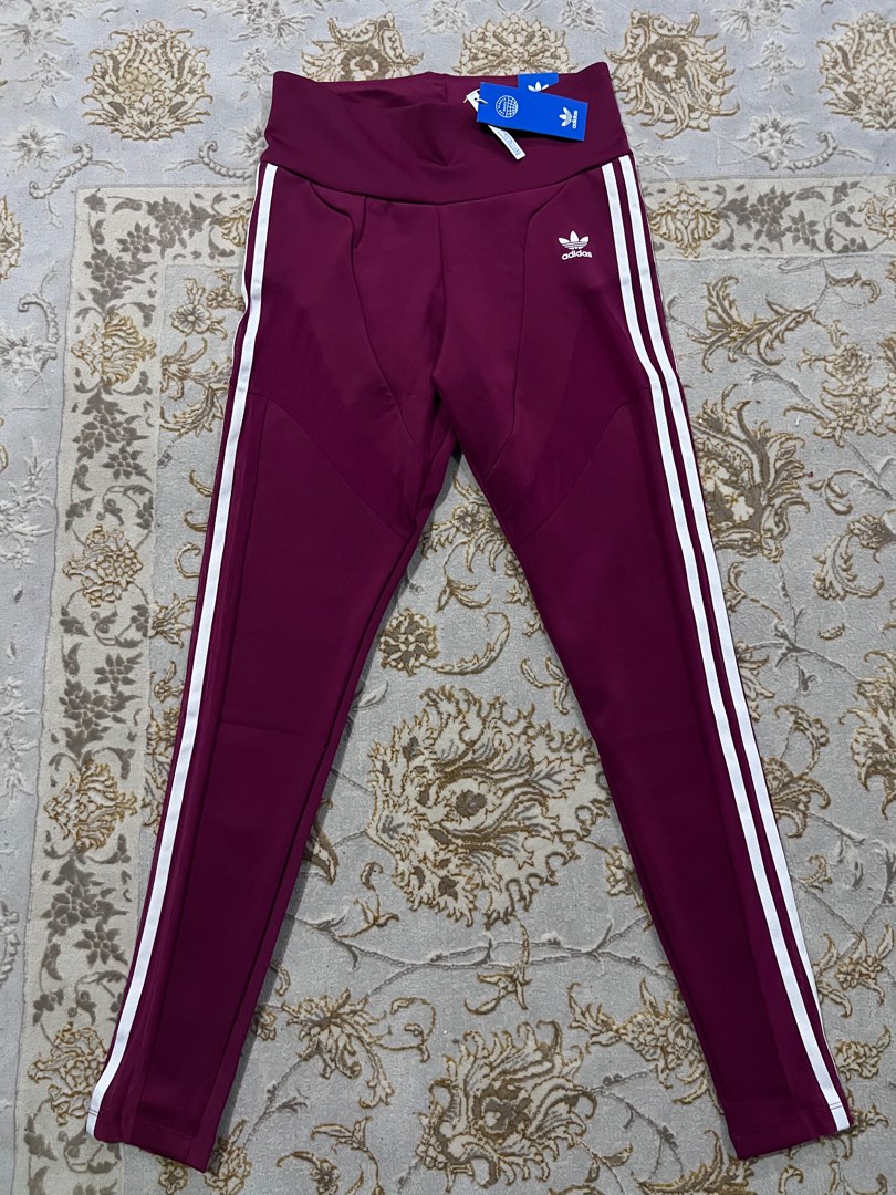 Adidas Originals Leggings with Mesh Maroon
