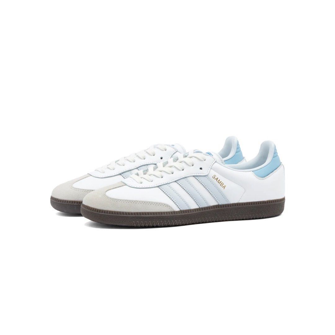 Adidas Originals Samba OG 'Core White/Halo Blue/Gum', 女裝, 鞋, 波