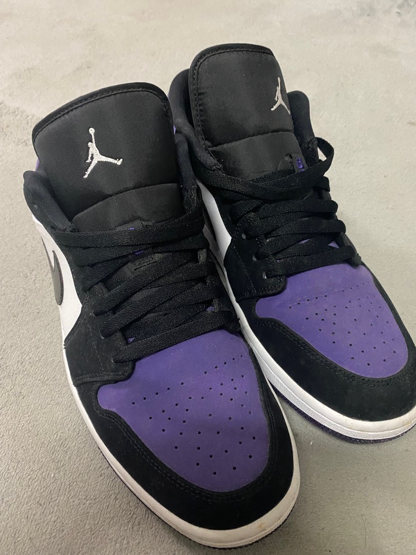 Air Jordan 1 Low ''Court Purple'', Men's Fashion, Footwear