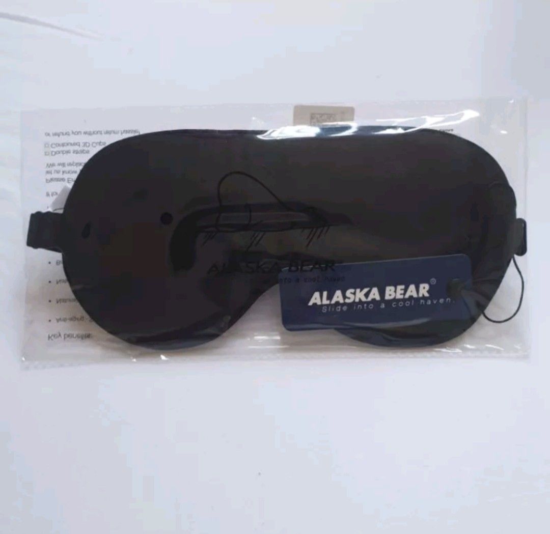 Alaska Bear Sleep Mask Black Single Strap, Hobbies & Toys, Travel