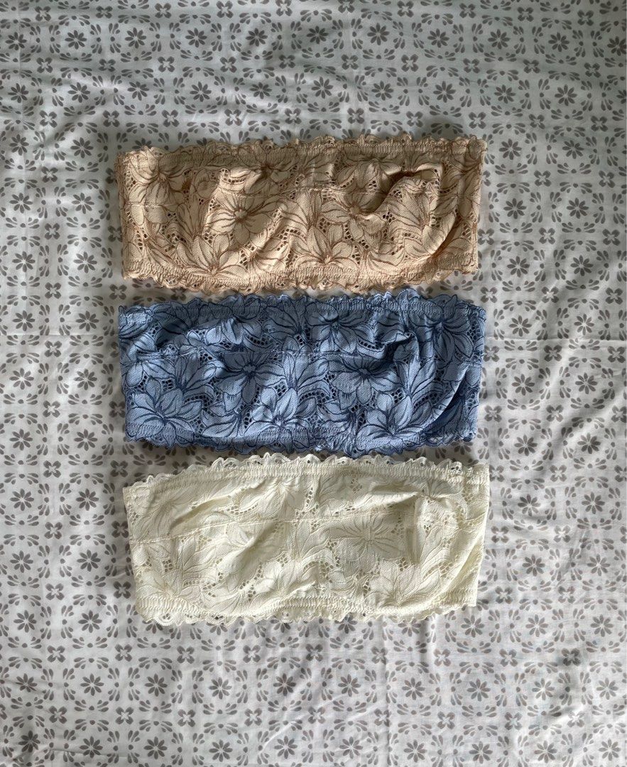 American Eagle Aerie Lace Strapless Bras (Category: Undergarments & Loungewear) located in Muntinlupa City. Submitted by bcab93 (Listing ID 1253055262, Image 1). Description: P250 each or take all for P600. 38C on tag but very soft and stretchy..