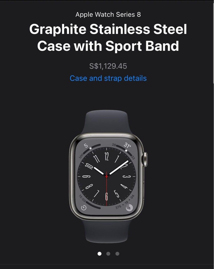 Graphite stainless steel case with sport band sales