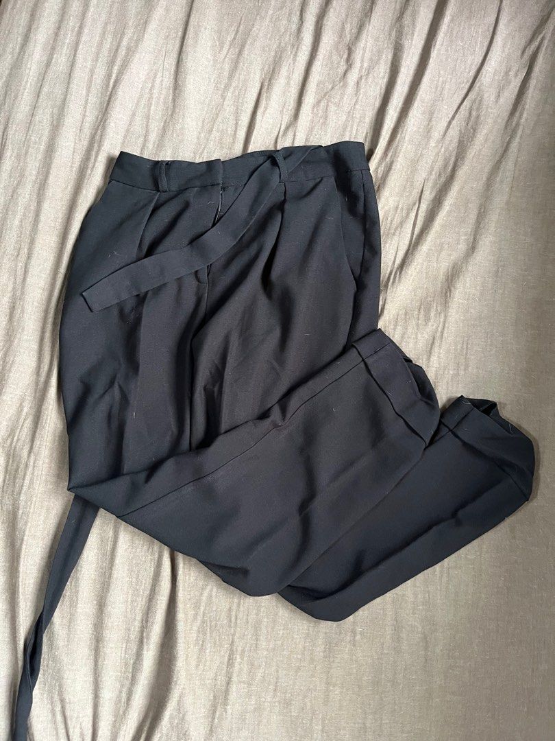 ASOS Blank paperbag pants trousers Black S