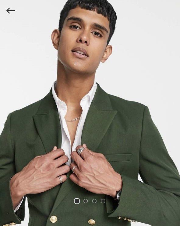 ASOS Double Breasted Blazer with Gold Buttons Men s Fashion