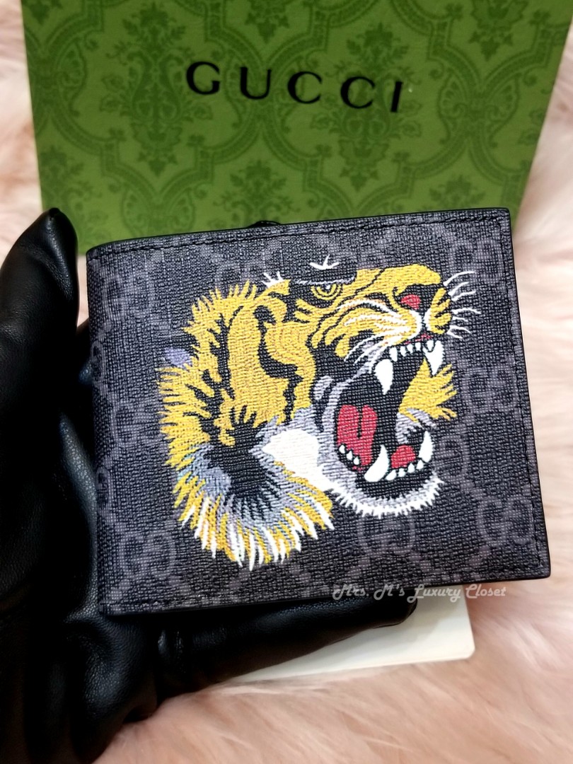 ASMR GUCCI Genuine Original Authentic Tiger Head Men's Wallet! 