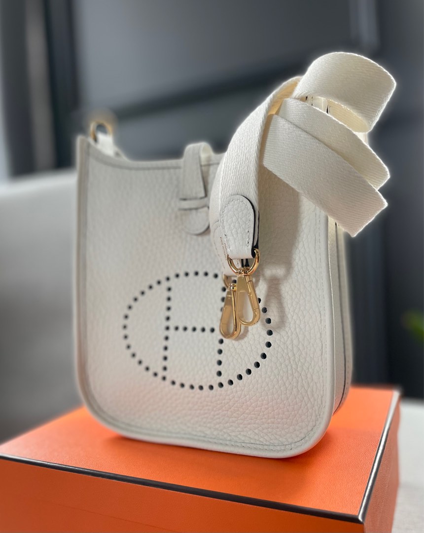 Hermes Mini Evelyne 16 New White With Palladium Hardware, B Stamp 2023 –  Found Fashion