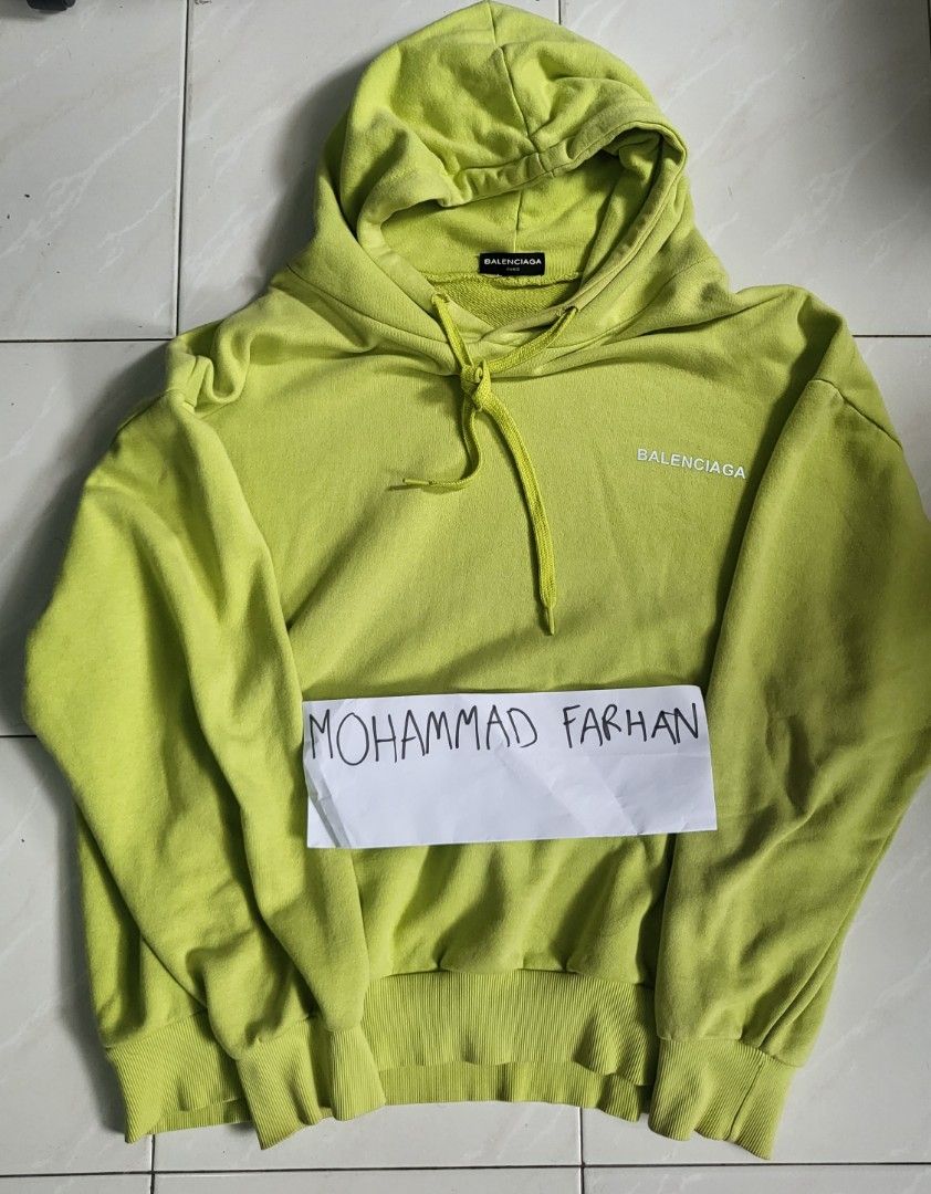 Neon green 2025 balenciaga hoodie