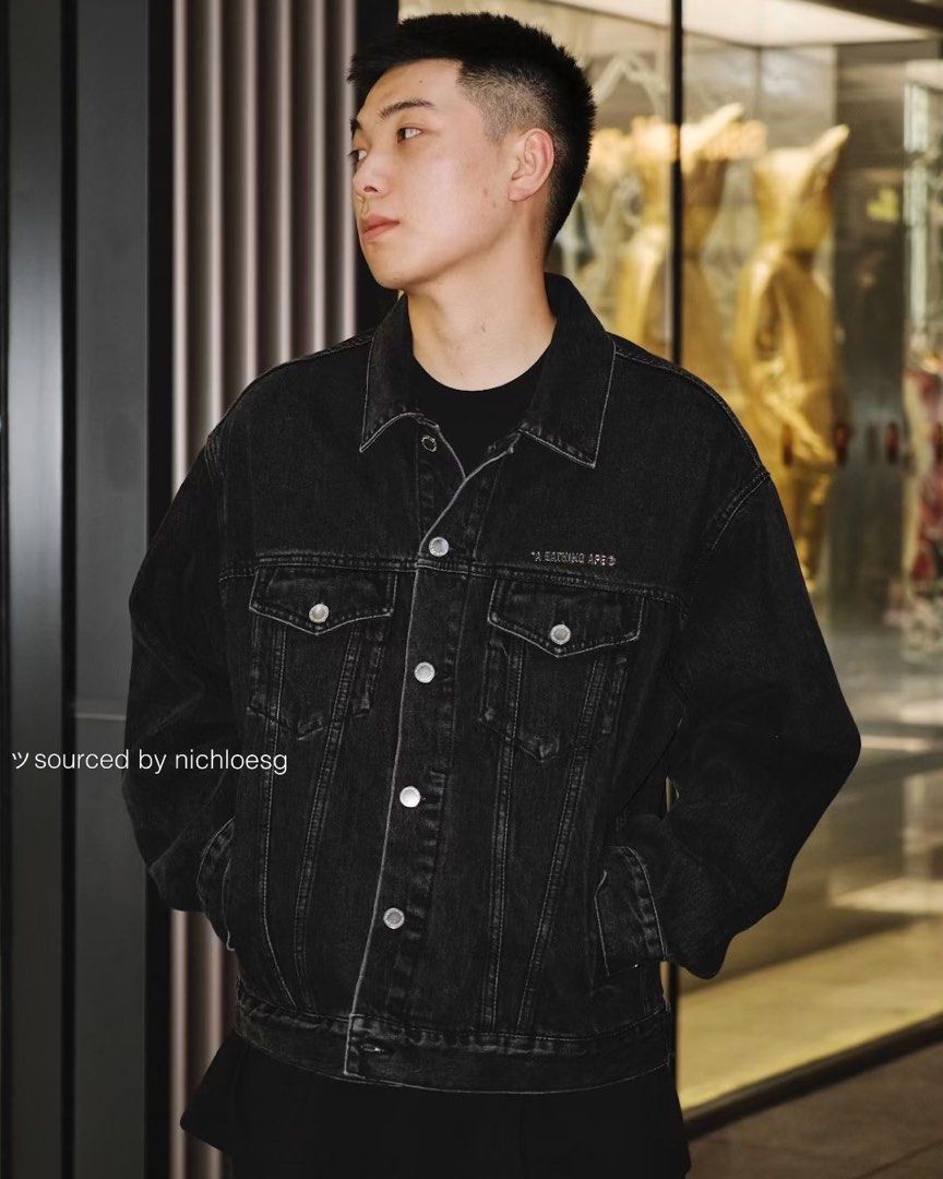 BAPE METAL LOGO PIN DENIM JACKET, Men