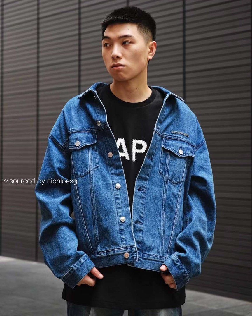 BAPE METAL LOGO PIN DENIM JACKET, Men