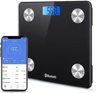 ABYON Bluetooth Smart Bathroom Scale for Body Weight Digital Body Fat  Scale,Auto Monitor Body Weight,Fat,BMI,Water, BMR, Muscle Mass with  Smartphone