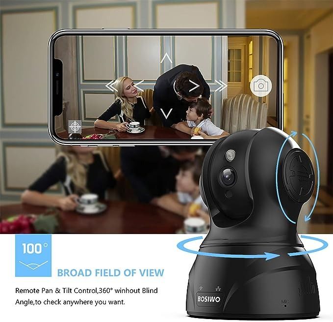 Bosiwo 4MP FHD WiFi IP Camera Wireless Indoor Camera with Auto Tracking Sound Detection Alarm Motion Detection