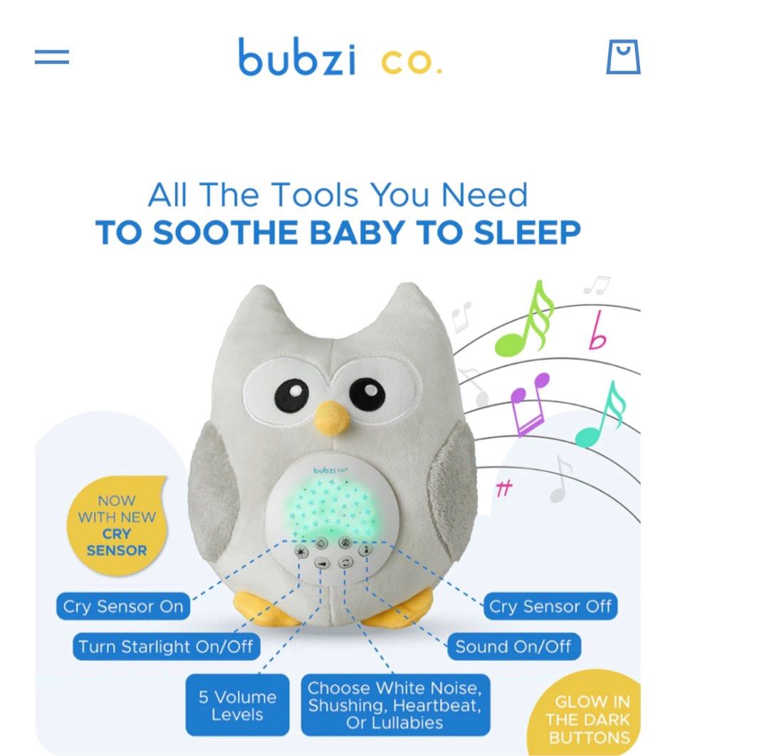 Bubzi co soothing sleep owl sale