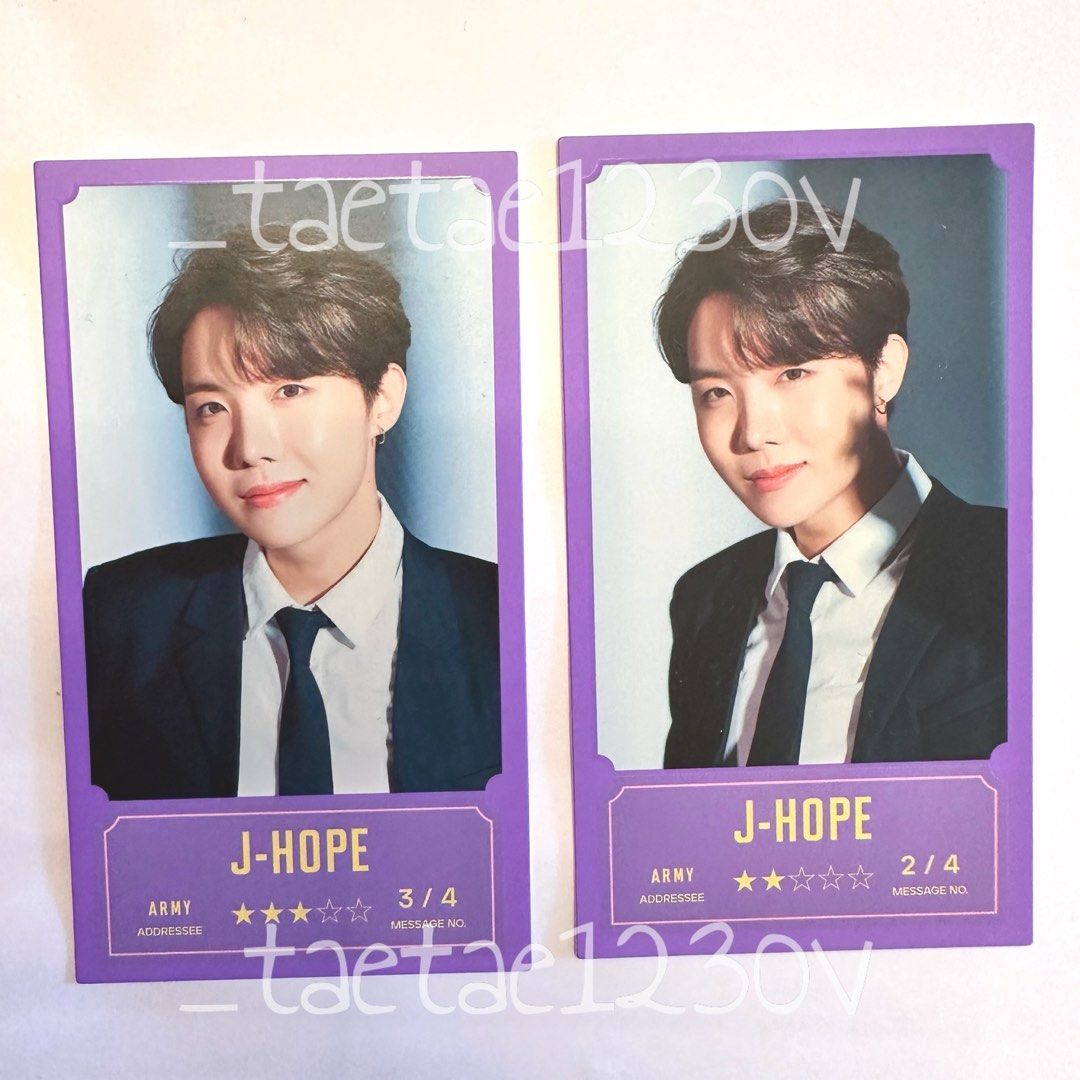 BTS J-hope message card, 興趣及遊戲, 收藏品及紀念品, 韓流- Carousell