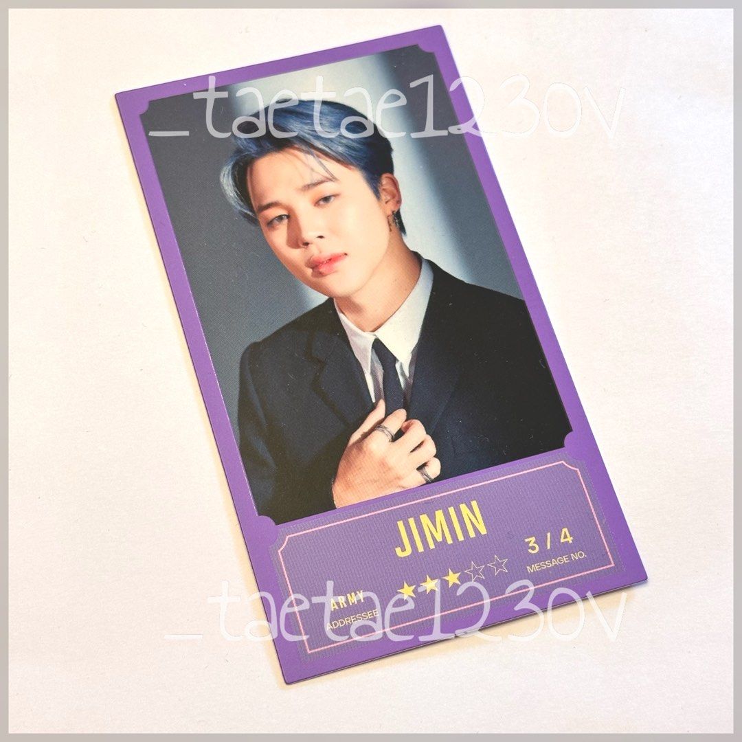 BTS Jimin message card, 興趣及遊戲, 收藏品及紀念品, 韓流- Carousell