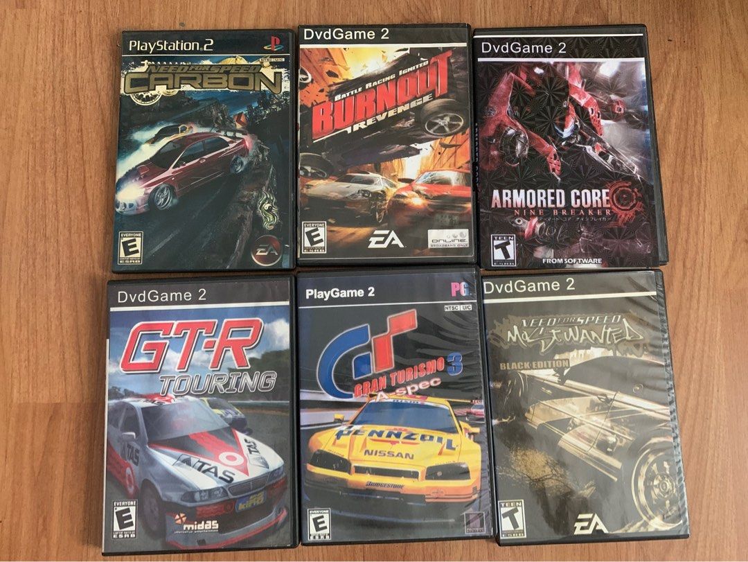 BUNDLE SALE DVD 2 Games (Category: PlayStation) located in Makati City. Submitted by good_deals2026 (Listing ID 1253084907, Image 1). Description: Get 6 for 395. Stored and unused for sometime. Some containers may not be in good condition due to storage. Hard to find games now. Collectible. Need for Speed Carbon PS2 Burnout Revenge DVD 2 Armored Core, Nine Breaker DVD2 GTR Touring DVD 2 GT Grab Turismo A Spec Playgame 2 Need for Speed, Most Wante