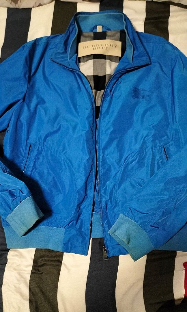 Burberry blue sale bomber jacket